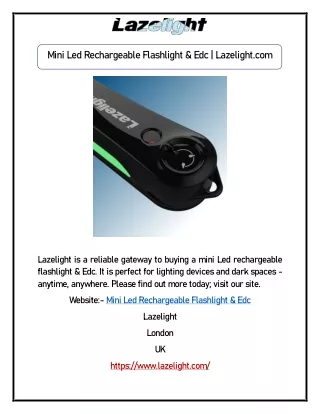 Mini Led Rechargeable Flashlight & Edc | Lazelight.com