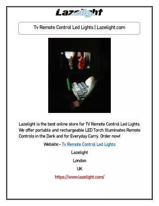 Tv Remote Control Led Lights | Lazelight.com