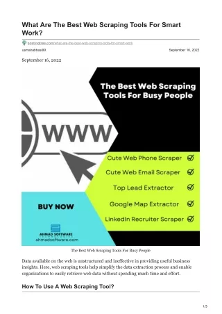 what are the best web scraping tools for smart