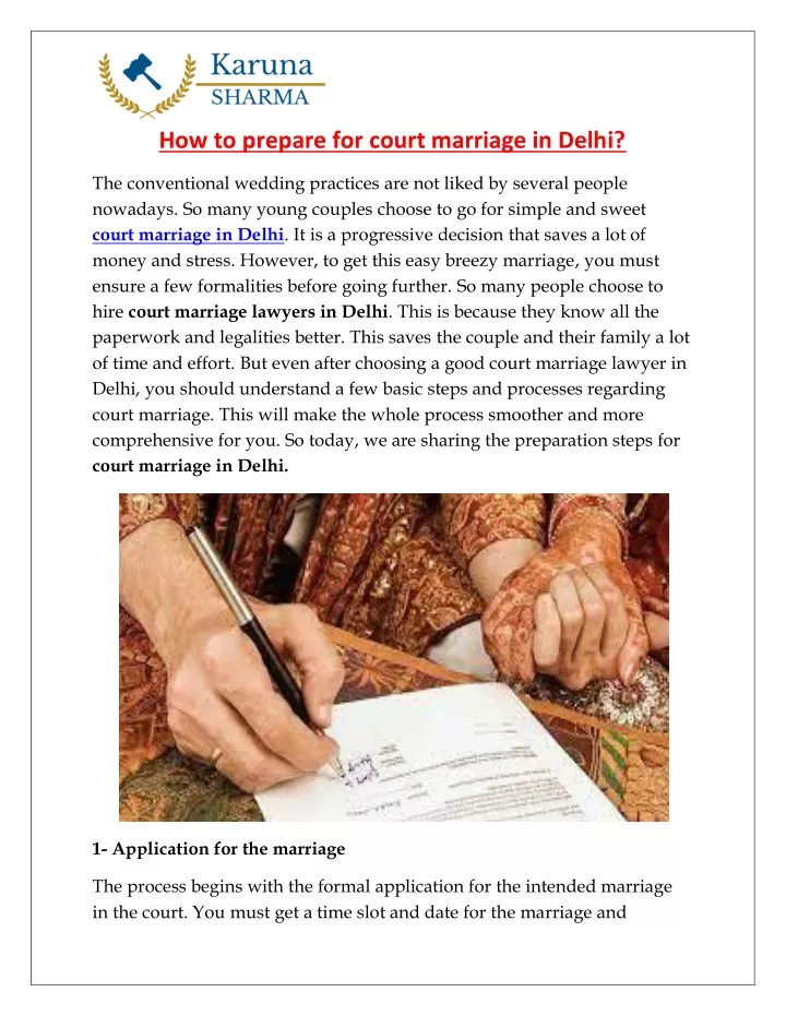 how to prepare for court marriage in delhi
