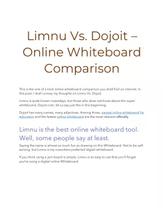 limnu vs dojoit online whiteboard comparison