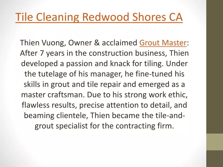 tile cleaning redwood shores ca