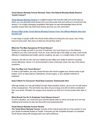 tonsil stones remedy forever reviews does this
