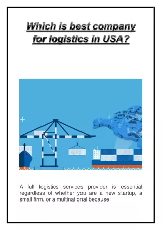 Which is best company for logistics in USA