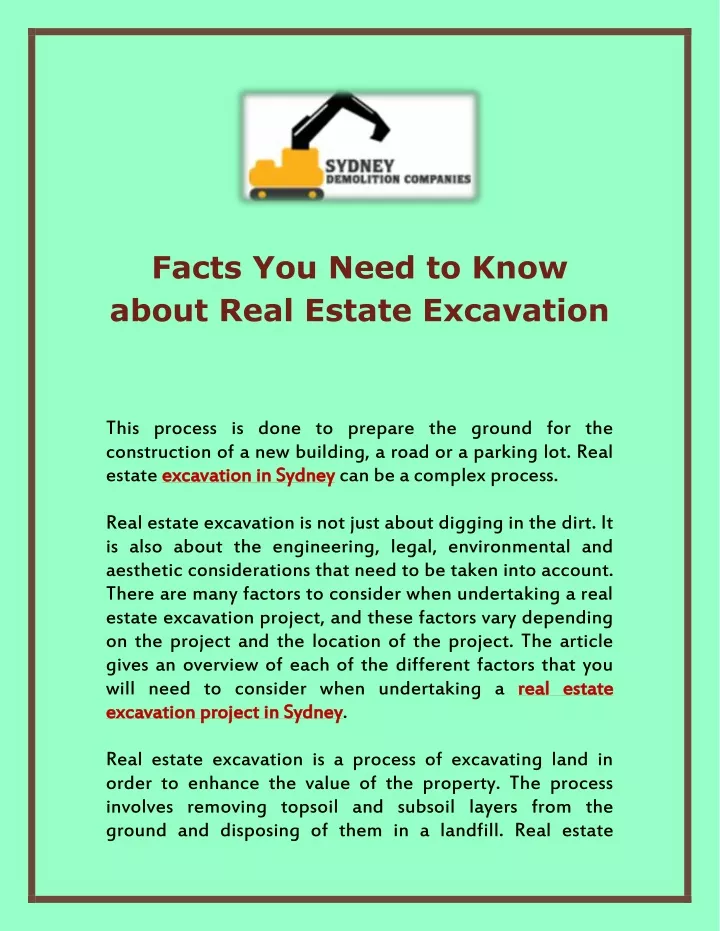 facts you need to know about real estate