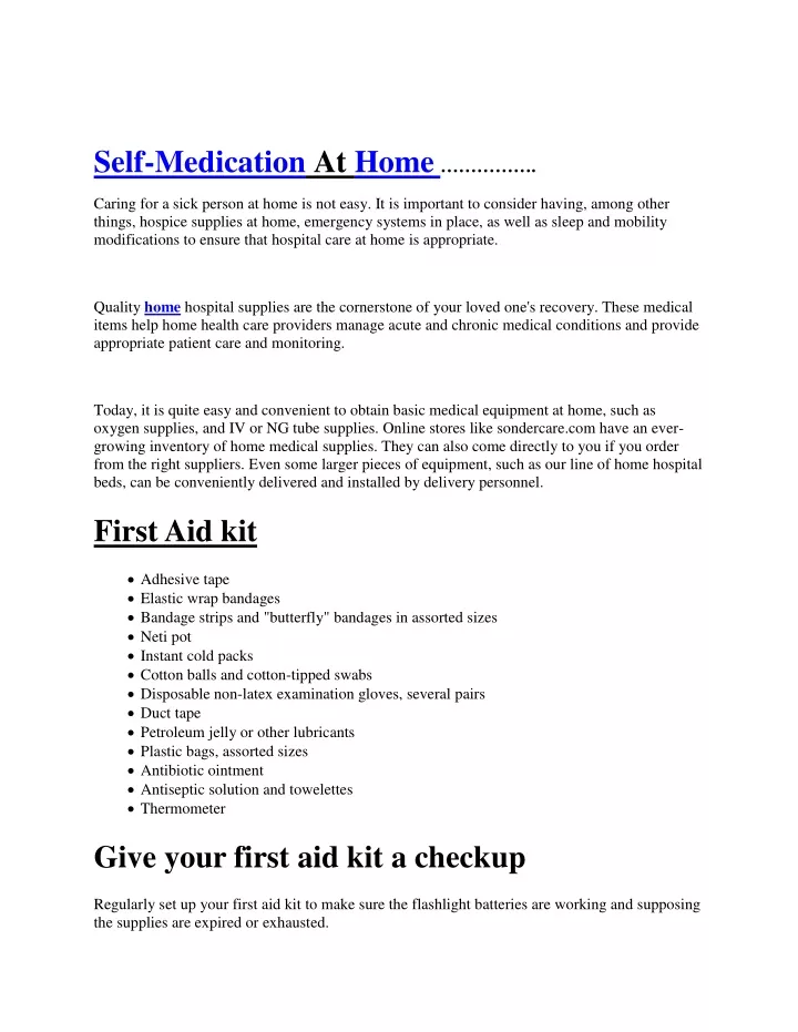 self medication powerpoint presentation