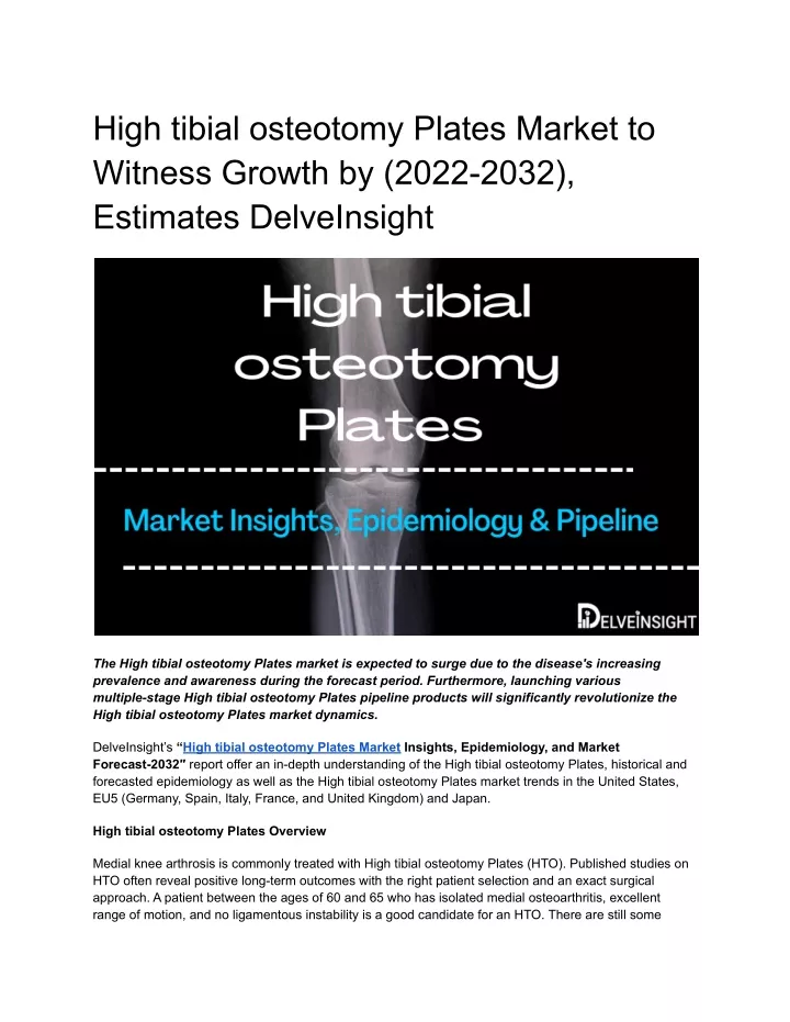 high tibial osteotomy plates market to witness