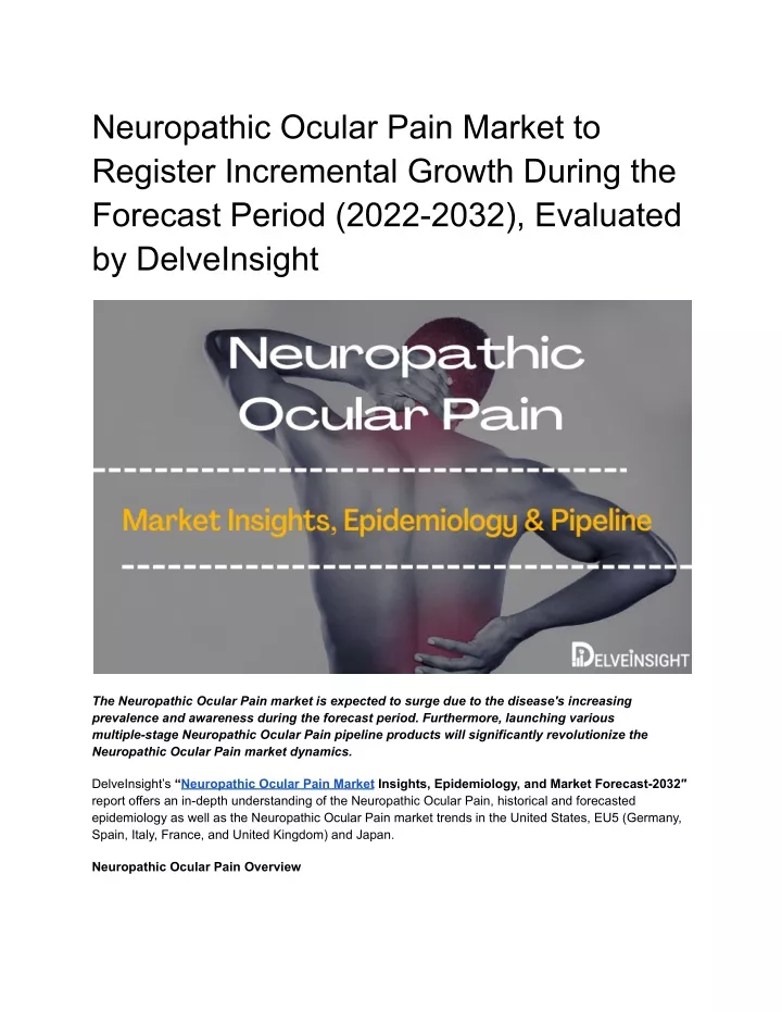 neuropathic ocular pain market to register