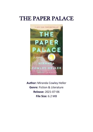 The Paper Palace by Miranda Cowley Heller PDF Download