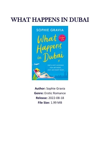 What Happens in Dubai by Sophie Gravia PDF Download