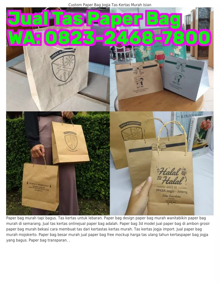 custom paper bag jogja tas kertas murah isian