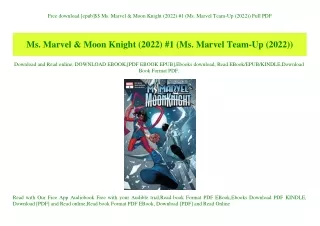 Free download [epub]$$ Ms. Marvel & Moon Knight (2022) #1 (Ms. Marvel Team-Up (2022)) Full PDF
