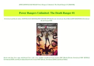 [PDF] DOWNLOAD READ Power Rangers Unlimited The Death Ranger #1 [EBOOK]