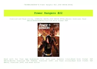 ^#DOWNLOAD@PDF^# Power Rangers #22 [PDF EBOOK EPUB]