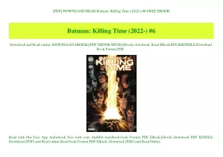[PDF] DOWNLOAD READ Batman Killing Time (2022-) #6 FREE EBOOK