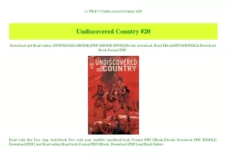 (P.D.F. FILE) Undiscovered Country #20 (DOWNLOAD E.B.O.O.K.^)