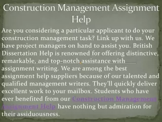 construction management assignment help