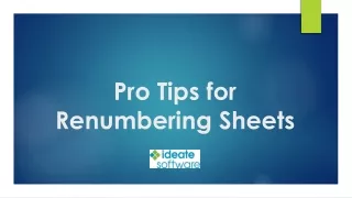 Pro Tips for Renumbering Sheets