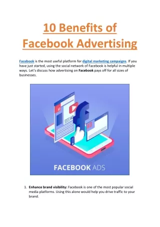 10 Benefits of Facebook Advertising