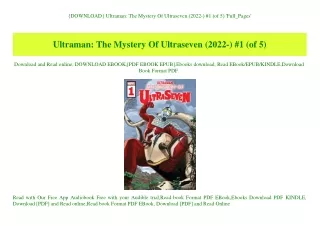 {DOWNLOAD} Ultraman The Mystery Of Ultraseven (2022-) #1 (of 5) 'Full_Pages'