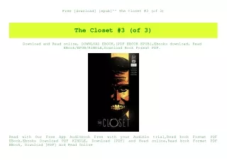 Free [download] [epub]^^ The Closet #3 (of 3) (DOWNLOAD E.B.O.O.K.^)