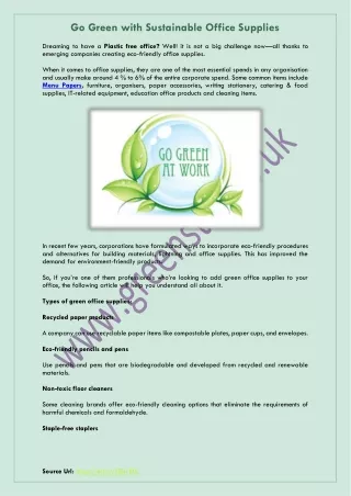 go green with sustainable office supplies