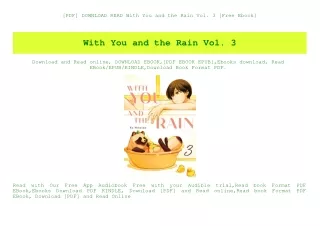 [PDF] DOWNLOAD READ With You and the Rain Vol. 3 [Free Ebook]
