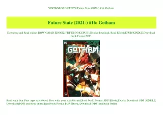 ^#DOWNLOAD@PDF^# Future State (2021-) #16 Gotham (READ PDF EBOOK)