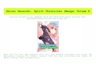 (READ)^ Seirei Gensouki Spirit Chronicles (Manga) Volume 8 [PDF EPuB AudioBook Ebook]