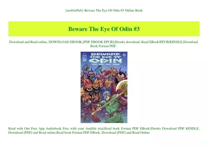 mobi epub beware the eye of odin 3 online book