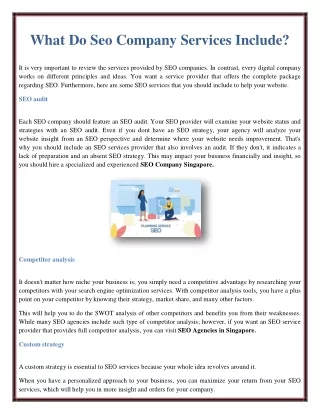 what do seo company services include