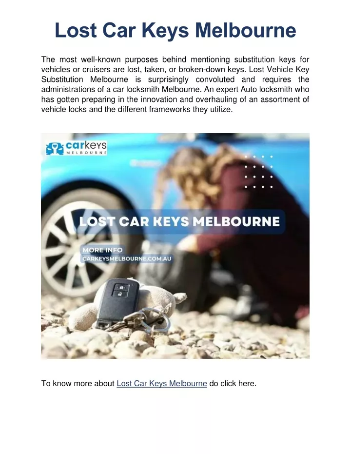 lost car keys melbourne