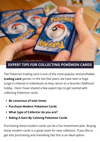 expert tips for collecting pok mon cards