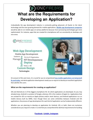 what are the requirements for developing