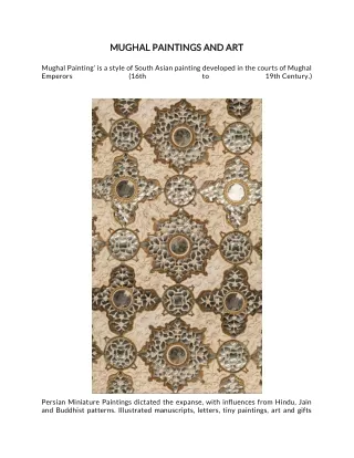 MUGHAL PAINTINGS AND ART