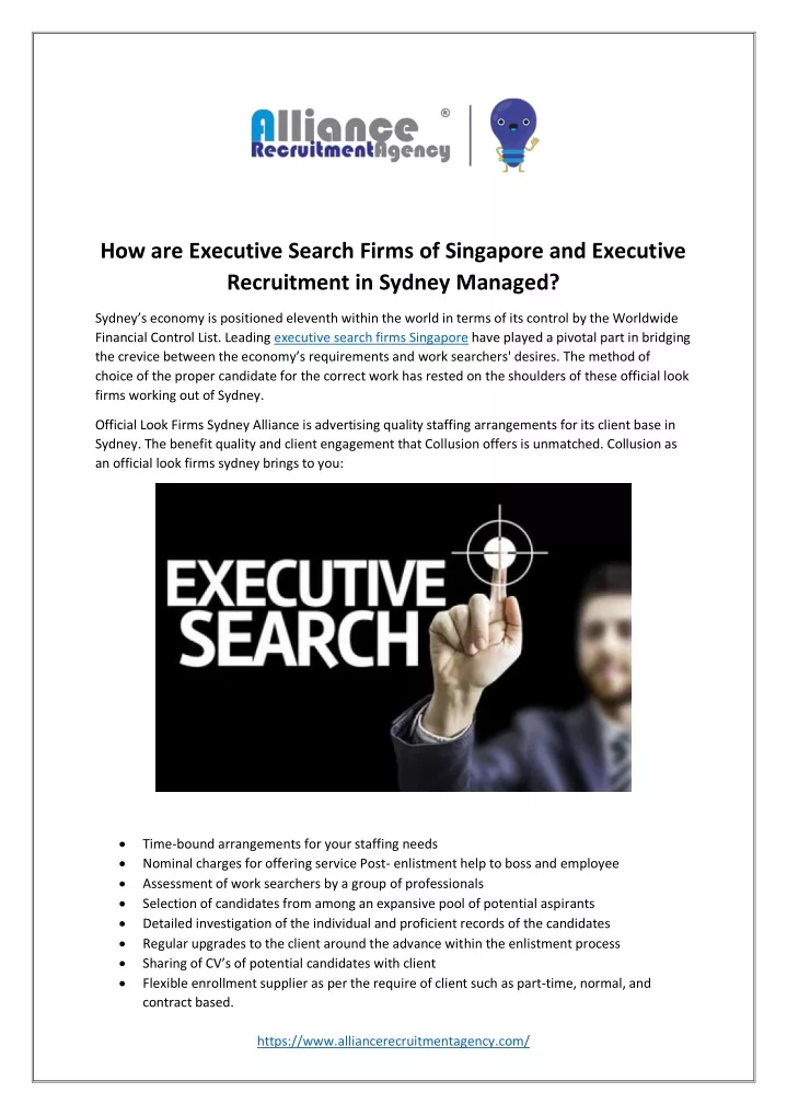how are executive search firms of singapore
