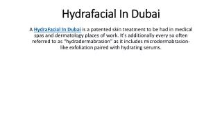 hydrafacial in dubai