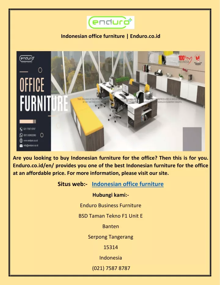 indonesian office furniture enduro co id