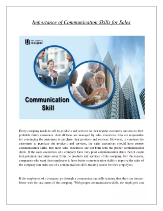 importance of communication skills for sales