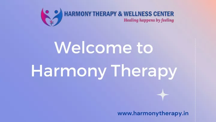 welcome to harmony therapy