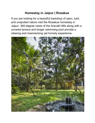 homestay in jaipur rosakue
