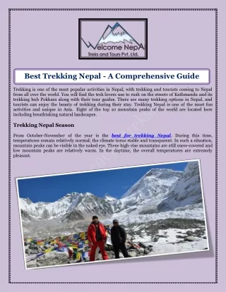 Best Trekking Nepal - A Comprehensive Guide