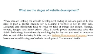 What are the Stages of Website Development?