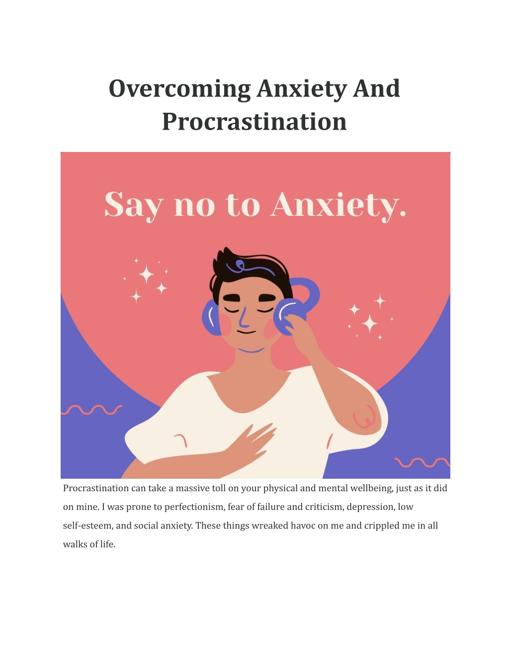 PPT - Overcoming Anxiety And Procrastination PowerPoint Presentation ...