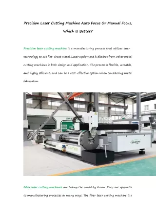 Precision Laser Cutting Machine Auto Focus Or Manual Focus, Which Is Better