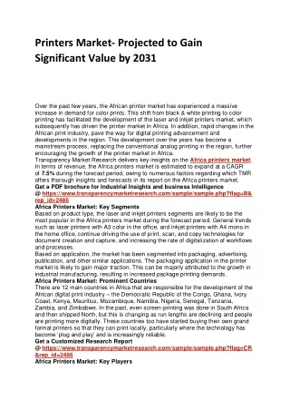 printers market projected to gain significant