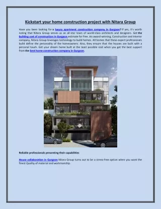 kickstart your home construction project with