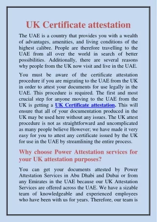 UK Certificate   attestation