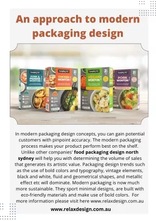 An approach to modern packaging design
