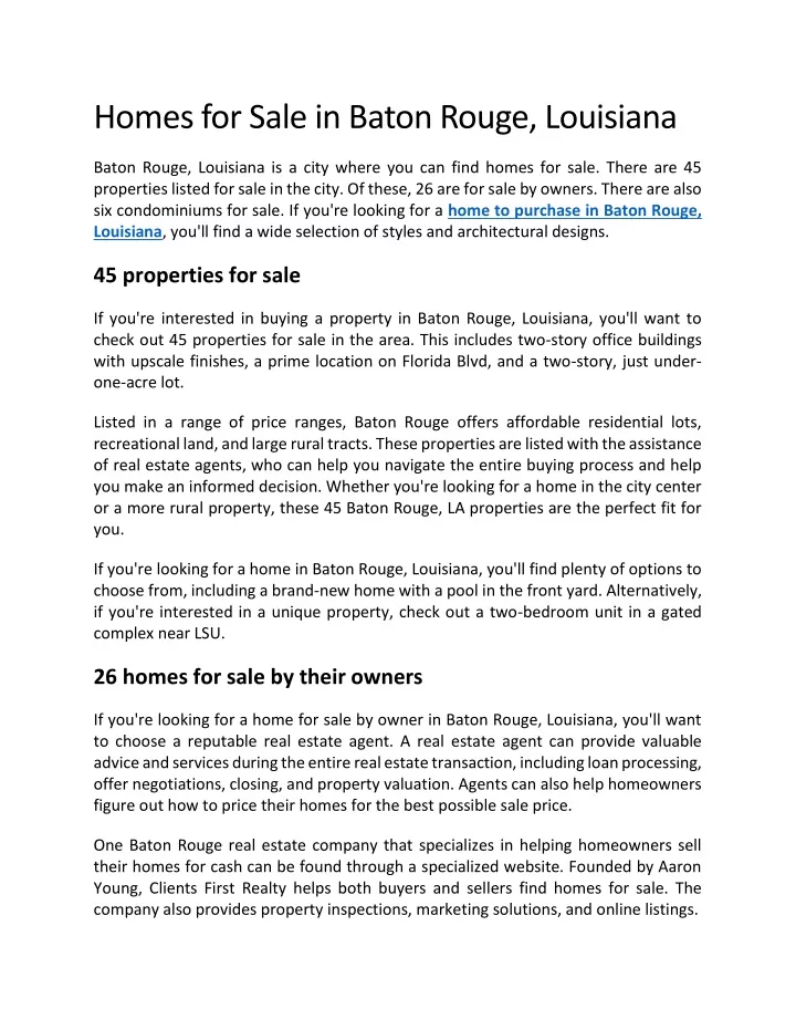homes for sale in baton rouge louisiana